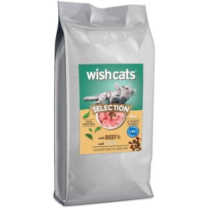 Ξηρά τροφή γάτας Wish Cats Selection Βοδινό και Συκώτι 15kg