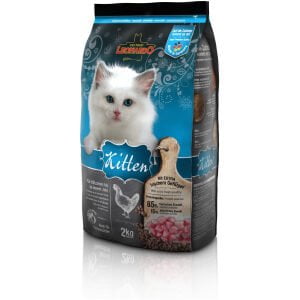 Ξηρά τροφή γάτας LEONARDO Kitten Πουλερικά 2kg + Δώρο άμμος Benty Sandy απλή 5kg