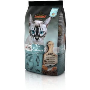 Ξηρά τροφή γάτας LEONARDO Adult Grain Free Σολομός 1,8kg + Δώρο άμμος Benty Sandy απλή 5kg