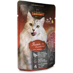Υγρή τροφή γάτας σε φακελάκι LEONARDO Finest Selection Pouches Φασιανός και Cranberries 85g