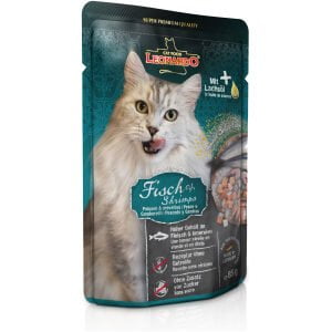 Υγρή τροφή γάτας σε φακελάκι LEONARDO Finest Selection Pouches Ψάρια και Γαρίδες 85g