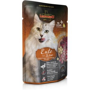 Υγρή τροφή γάτας σε φακελάκι LEONARDO Finest Selection Pouches Πάπια και Τυρί 85g