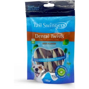 Dental λιχουδιά σκύλου Tailswingers Dental Twists με γεύση Μοσχάρι 130gr