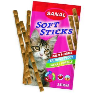 Λιχουδιά γάτας Sanal soft sticks Σολομός και Πέστροφα 3pcs
