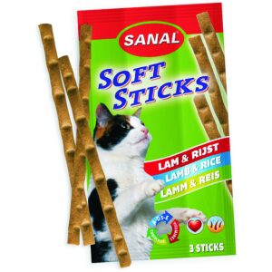 Λιχουδιά γάτας Sanal soft sticks Αρνί και Ρύζι 3pcs