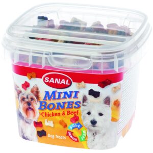 Λιχουδιές σκύλου Sanal Mini Bones Κοτόπουλο και Μοσχάρι 100gr