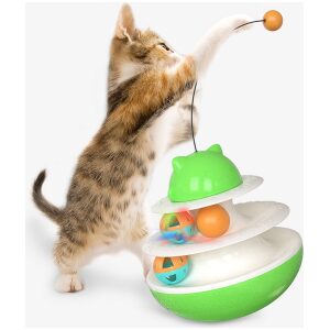 SHAKE THE TURNTABLE CAT TOY GREEN 191 X 199MM