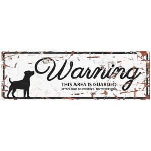 D&D HOMECOLLECTION WARNING  SIGN JACK RUSSEL WHITE - English Version