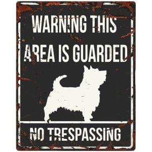 D&D HOMECOLLECTION WARNING  SIGN SQUARE TERRIER BLACK - English Version
