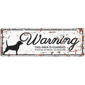 D&D HOMECOLLECTION WARNING  SIGN BEAGLE WHITE - English Version