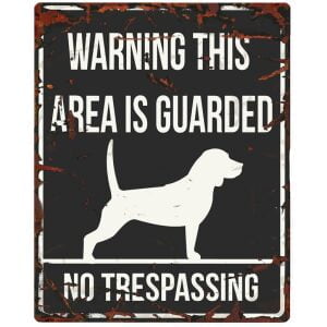 D&D HOMECOLLECTION WARNING  SIGN SQUARE BEAGLE BLACK - English Version