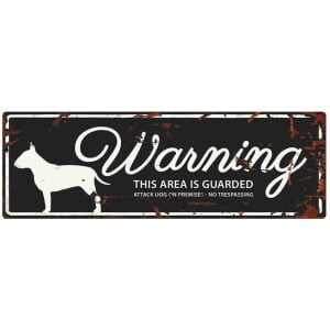 D&D HOMECOLLECTION WARNING  SIGN BULL TERRIER BLACK - English Version