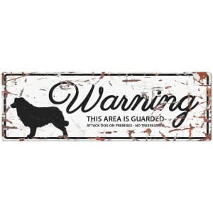D&D HOMECOLLECTION WARNING  SIGN COLLIEWHITE - English Version