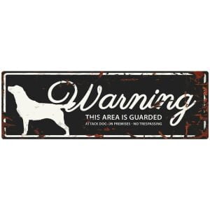 D&D HOMECOLLECTION WARNING  SIGN RETRIEVERL BLACK - English Version