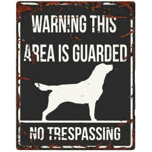 D&D HOMECOLLECTION WARNING  SIGN SQUARE RETRIEVER BLACK - English Version