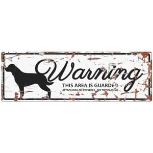 D&D HOMECOLLECTION WARNING  SIGN ROTTWEILER WHITE - English Version