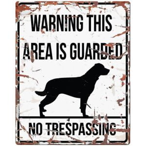D&D HOMECOLLECTION WARNING  SIGN SQUARE ROTTWEILER WHITE - English Version