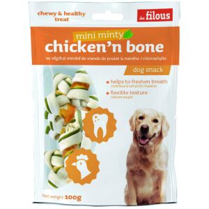Λιχουδιές σκύλου Les Filous mini minty bone Κοτόπουλο 100gr