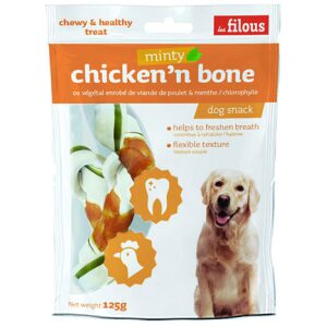 Λιχουδιές σκύλου Les Filous big minty bone Κοτόπουλο 125gr