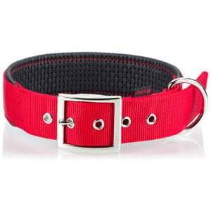 Κολάρα με με μεταλλικό κούμπωμα & Neoprene επένδυση PET INTEREST Dog collar neoprene metal buc. Red 2X Large 25mmx60cm
