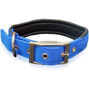 Κολάρα με με μεταλλικό κούμπωμα & Neoprene επένδυση PET INTEREST Dog collar neoprene metal buc. Blue Medium 2x50cm