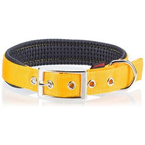 Κολάρα με με μεταλλικό κούμπωμα & Neoprene επένδυση PET INTEREST Dog collar neoprene metal buc. Yellow 2X Large 25mmx60cm