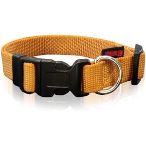 Αυξομειούμενα μονόχρωμα κολάρα με πλαστικό κλιπ PET INTEREST Dog collar plain  Gold Large 2,5x47-70cm