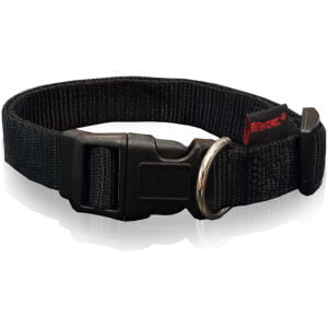 Αυξομειούμενα μονόχρωμα κολάρα με πλαστικό κλιπ PET INTEREST Dog collar plain  Black Large 2,5x47-70cm