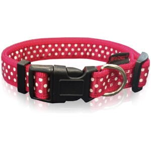 Αυξομειούμενα κολάρα με πλαστικό κλιπ PET INTEREST Dog collar dots Red Large 2,5x47-70cm