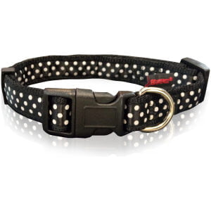 Αυξομειούμενα κολάρα με πλαστικό κλιπ PET INTEREST Dog collar dots Black Medium 2x32-50cm