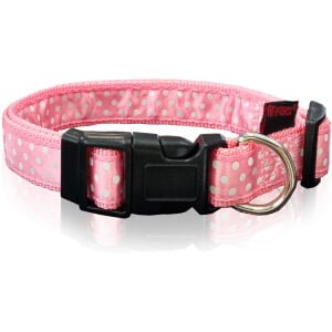Αυξομειούμενα κολάρα με πλαστικό κλιπ PET INTEREST Dog collar dots Pink Medium 2x32-50cm