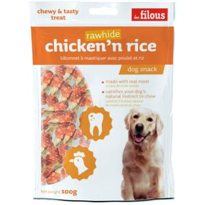 Λιχουδιές σκύλου Les Filous Rawhide Stick με Κοτόπουλο και Ρύζι 100g