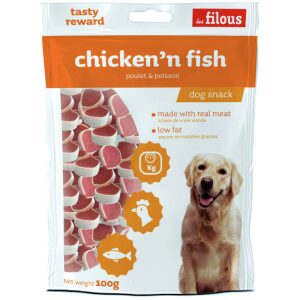 Λιχουδιές σκύλου Les Filous Κοτόπουλο και Ψάρι 100g