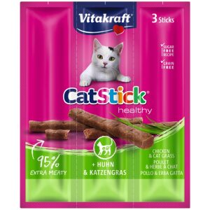 Σνακ για γάτες VITAKRAFT CAT-STICK MINI Κοτόπουλο & Γρασίδι 3τεμάχια