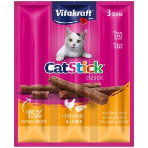 Λιχουδιά γάτας Vitakraft Cat Stick Mini Πουλερικά & Συκώτι 3τεμ