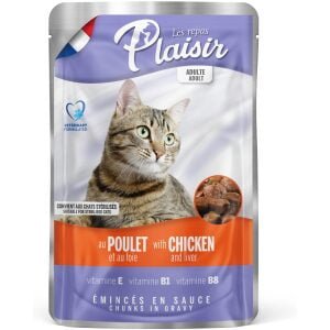 Υγρή τροφή για στειρωμένες γάτες σε φακελάκι Plaisir Sterilized Κοτόπουλο 100γρ