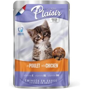 Υγρή τροφή για γάτες σε φακελάκι Plaisir Kitten Κοτόπουλο 100γρ