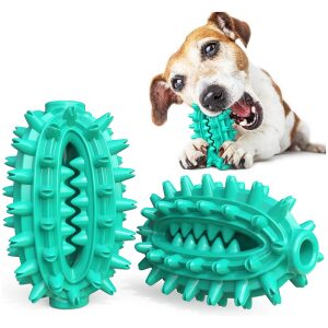Οδοντικό παιχνίδι για σκύλους σε σχήμα μπάλα-κάκτος γαλάζιο 130x80mm