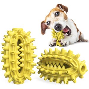 Οδοντικό παιχνίδι για σκύλους σε σχήμα μπάλα-κάκτος κίτρινο 130x80mm