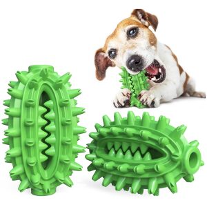 Οδοντικό παιχνίδι για σκύλους σε σχήμα μπάλα-κάκτος πράσινο 130x80mm