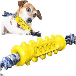 Οδοντικό παιχνίδι με σχοινί για μικρόσωμους σκύλους κίτρινο 420x50mm
