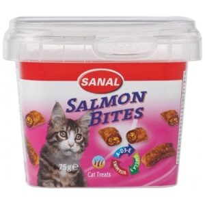 Λιχουδιά γάτας Sanal Cat Cup Μπουκιές Σολομού 75g