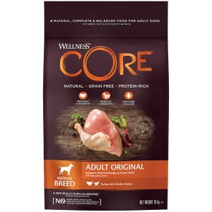 Ξηρά τροφή σκύλου Wellness Core Adult Original Medium Breed Γαλοπούλα & Κοτόπουλο 10kg