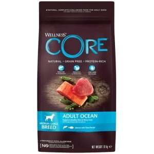 Ξηρά τροφή σκύλου Wellness Core Adult Ocean Σολομός & Τόνος 1,8kg