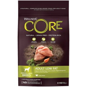 Ξηρά τροφή σκύλου Wellness Core Adult Low Fat Γαλοπούλα 10kg