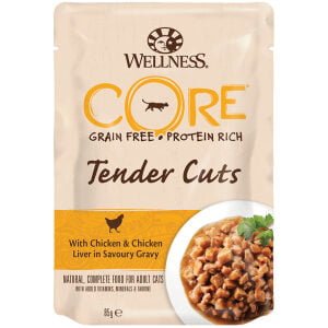 Core Tender Cuts Fillets Κοτόπουλο & Συκώτι Κοτόπουλου σε σάλτσα 85gr