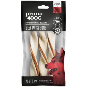 Dental λιχουδιά σκύλου Prima Dog Βοδινό twist bone 14cm, 3pcs, 70gr
