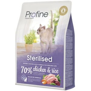 Ξηρά τροφή γάτας Profine Cat Sterilized Κοτόπουλο και Ρύζι 2kg
