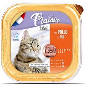 Πατέ για στειρωμένες γάτες σε δισκάκι Plaisir Sterilized Κοτόπουλο 100γρ