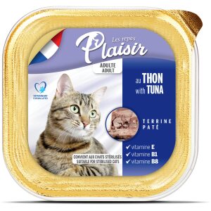 Πατέ για στειρωμένες γάτες σε δισκάκι Plaisir Sterilized Τόνο 100γρ
